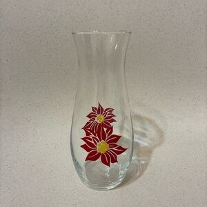 Vintage Retro Floral Glass Carafe / Vase